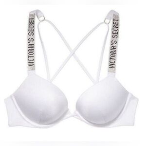 Victoria's Secret White Bra with Logo Straps
